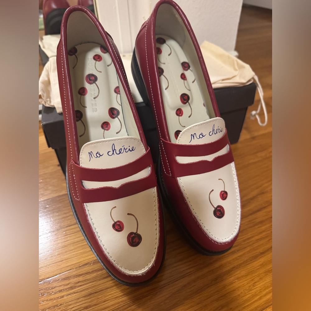 Duke + Dexter Cherry Red Penny Loafers - Picture 8 of 9